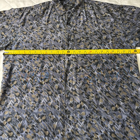 Men's Casual Button Down Shirt - Black and Gray Pattern - Picture 6 of 8